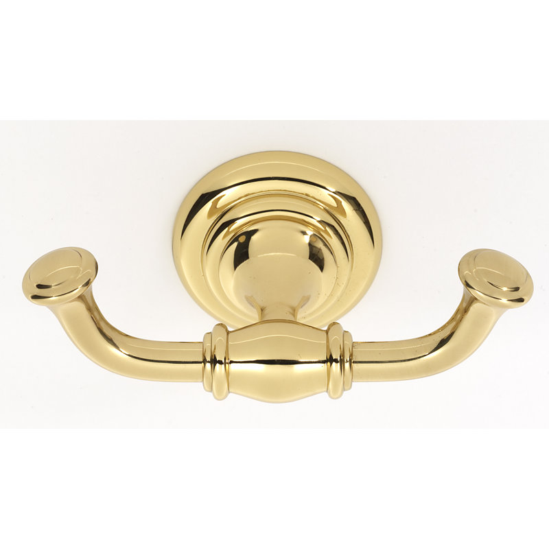 Charlie Double Robe Hook, Polished Brass