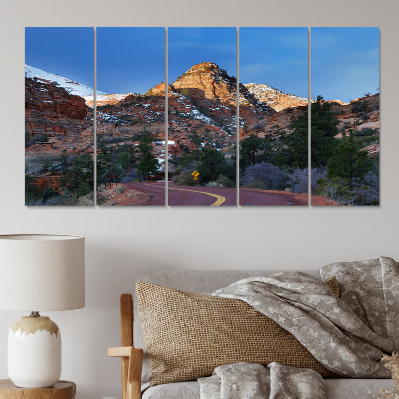 «National Park Sunrise - Reproduction sur toile de paysages - 5 panneaux égaux