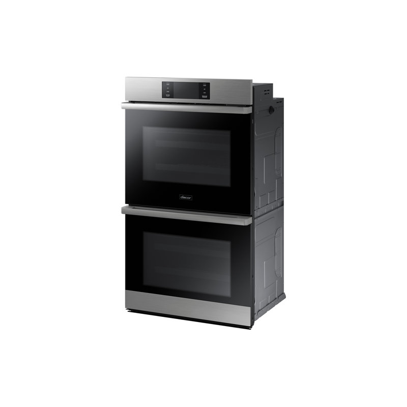 30" Double Wall Oven Steam, Contemporary, Silver Stainless