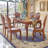Vintage Rectangular Marble Dining Table Sets-107948686