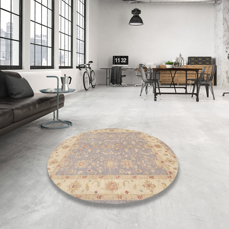 Tapis traditionnel beige / brun Jemotte, Rond 3 pi