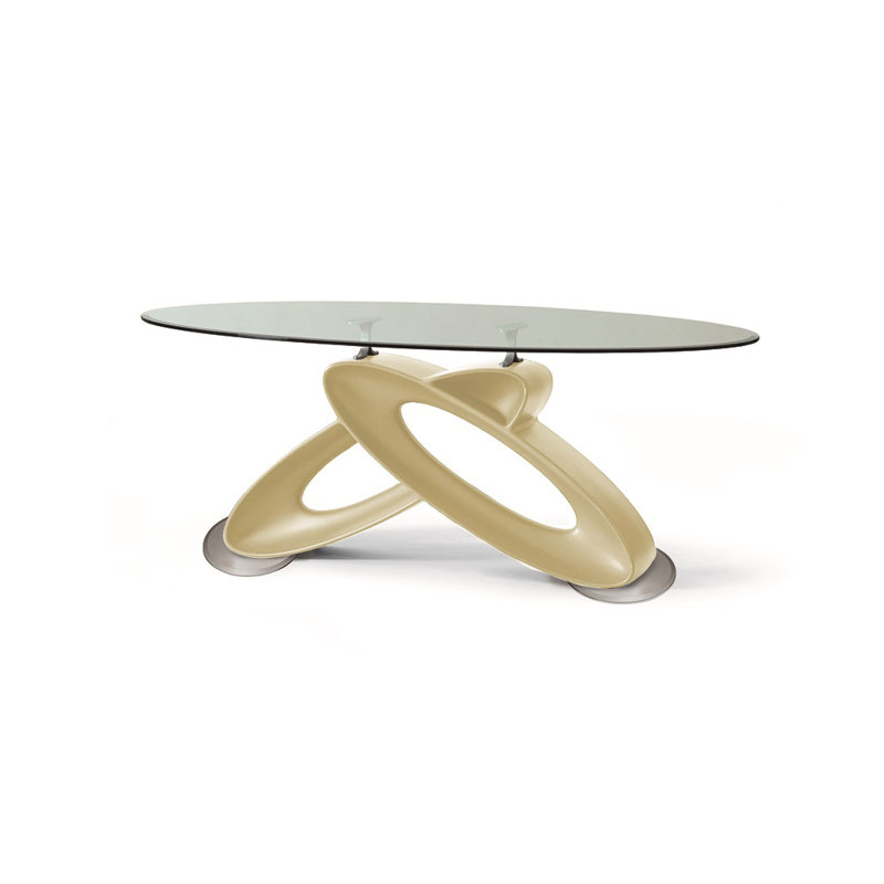 Palacios Oval Glass Top Dining Table, Brown