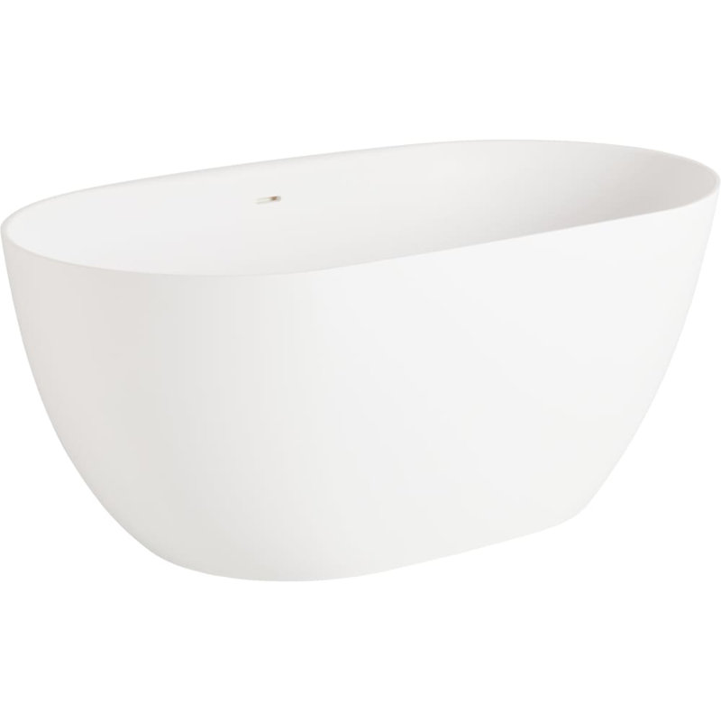 Catino 59'' Freestanding Soaking Solid Surface Bathtub