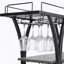 Chariot-bar industriel et chariot de service pour la maison avec roulettes 3 tablettes de rangement