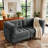 Upholstered Gray Tufted Corduroy Modular Sofa with Pillow Back-627157601
