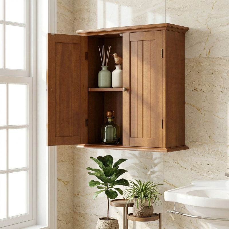 Cette armoire à pharmacie murale rétro-rustique est simple, belle et ne prend pas beaucoup de place. Les portes doubles s'ouvrent et se ferment facilement, et les tablettes réglables répondent à différents besoins de rangement, rendant votre salle de bain soignée et élégante.
