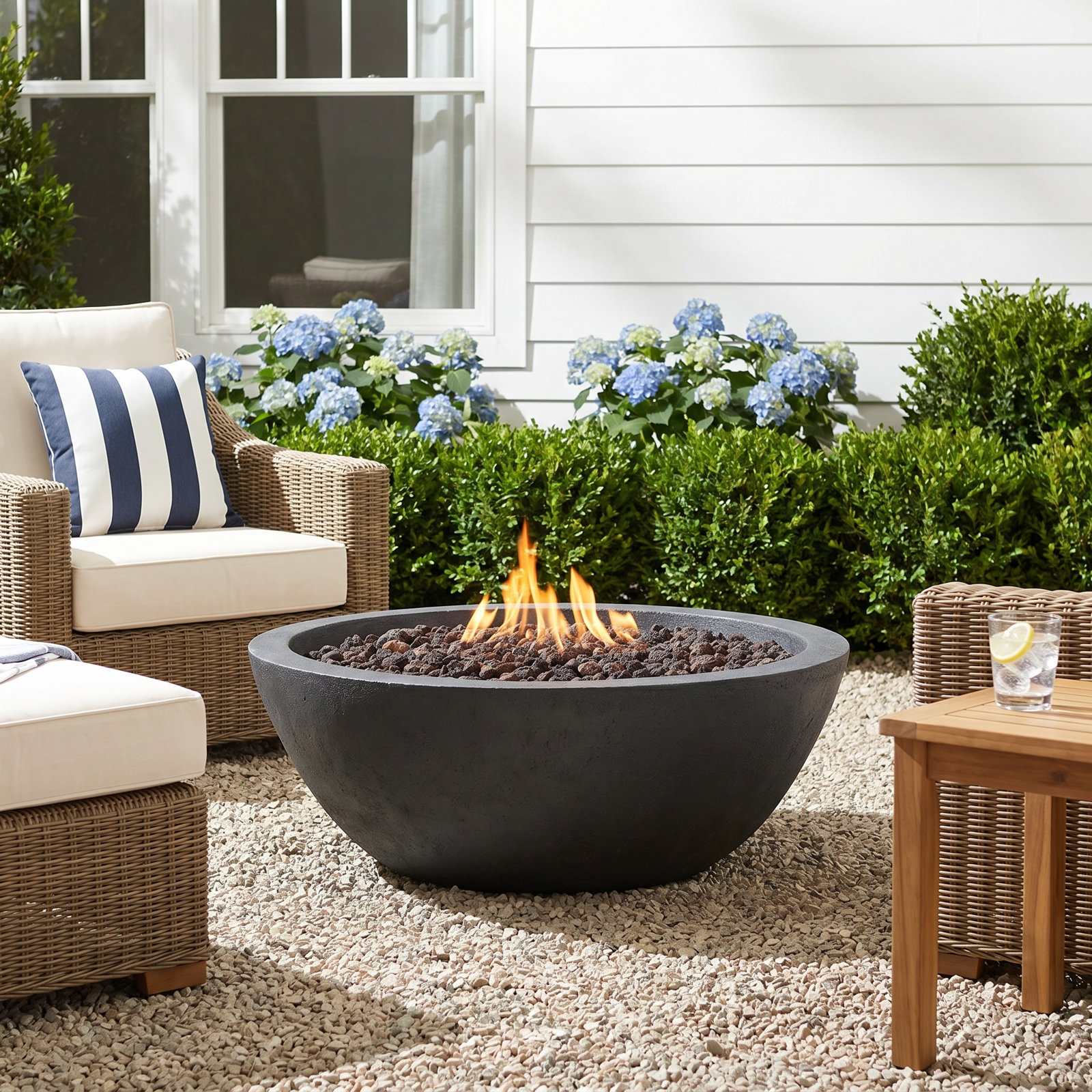 Riverside Round Fire Pit, Dark Gray