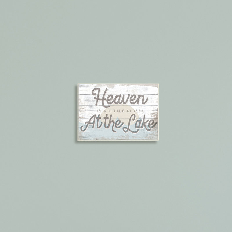 «Heaven's Closer at the Lake», phrase «Sunrise Waves», Giclée encadrée noir minuit, H 11 po x l 14 po x P 1,5 po