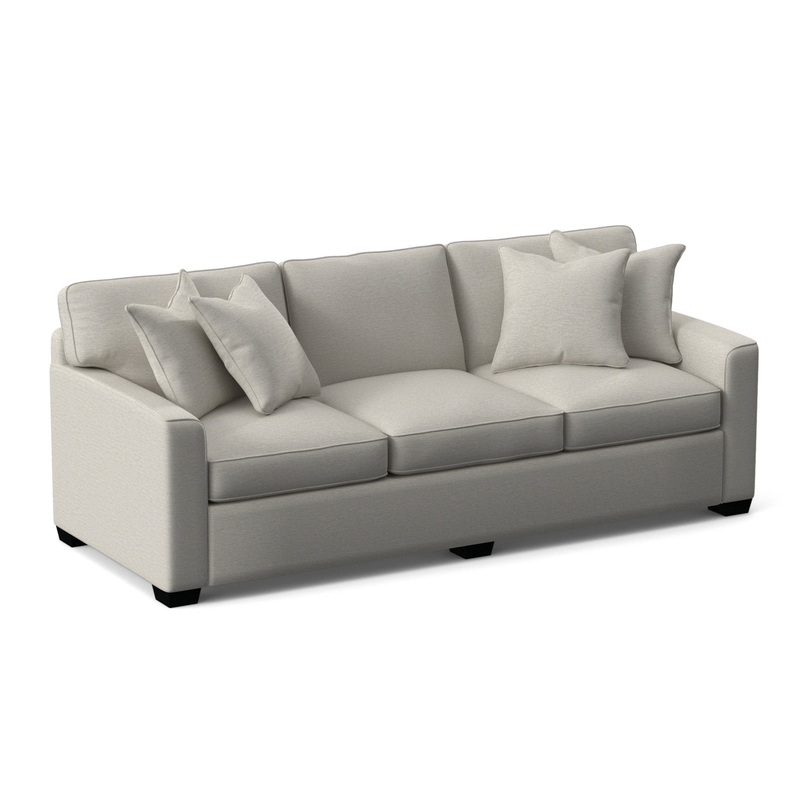Frye 93'' Upholstered Sofa, Black, White Performance Fabric; 0851-94