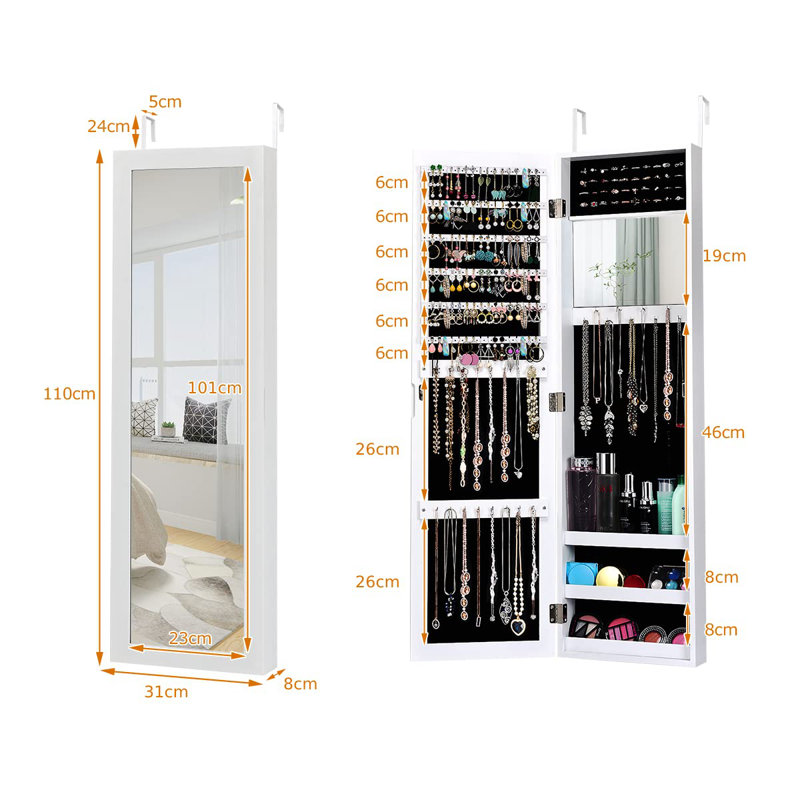 Nalany Jewelry Armoire, White