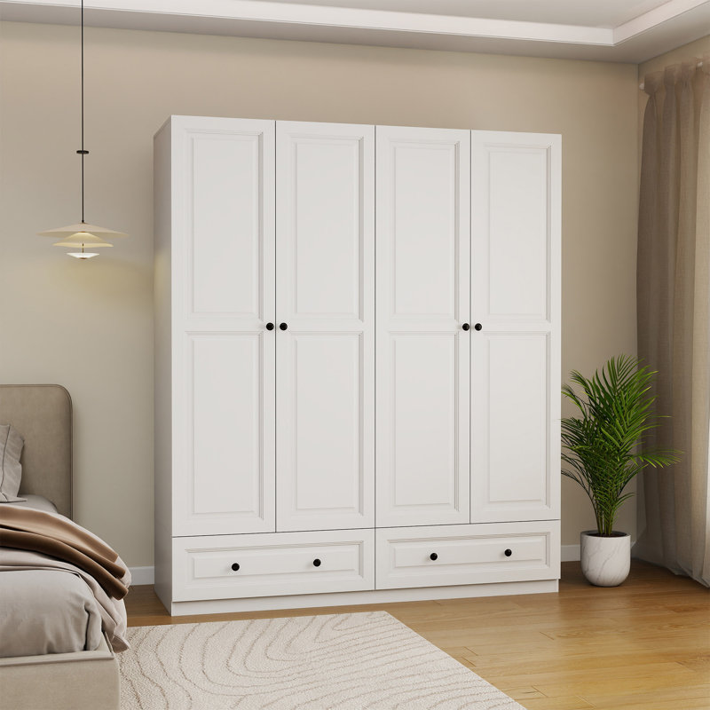 Armoire 74 "avec 2 tiroirs , Blanc