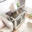 Cage pour chien avec enceinte en métal et cloison réglable, intérieur blanc pour porte coulissante pour animaux de compagnie-1229656122