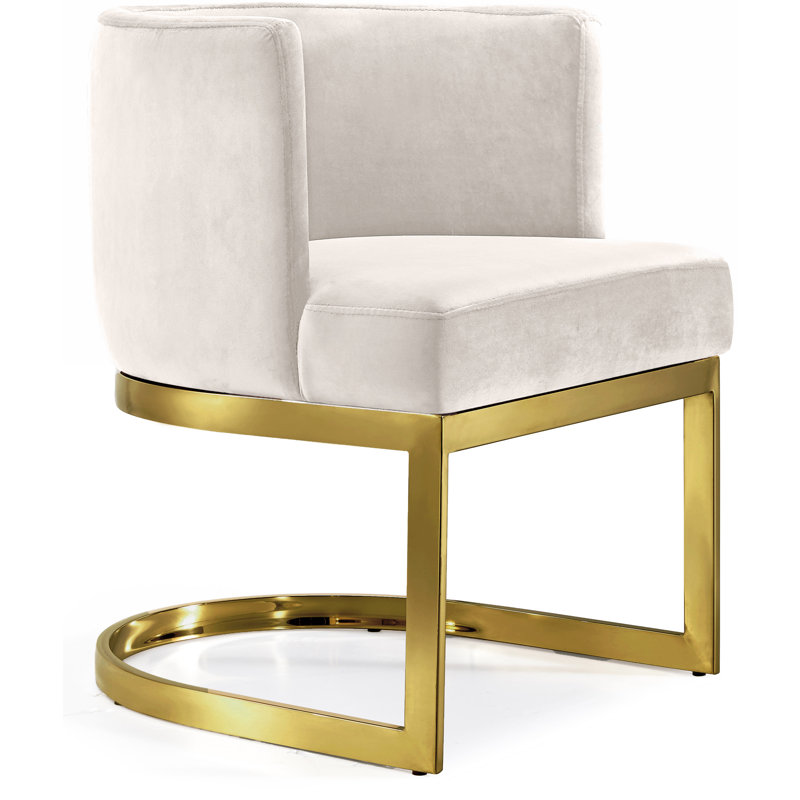 Gianna Barnier Wingback Arm Chair, Gold, Cream Velvet