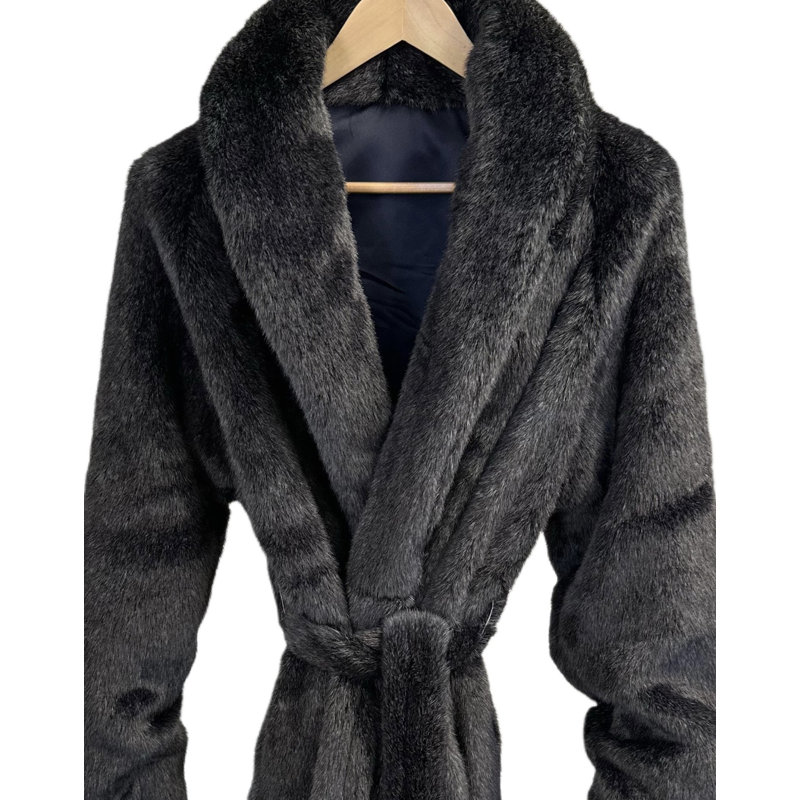 Manteau de luxe en vison noir, Noir, G / TG
