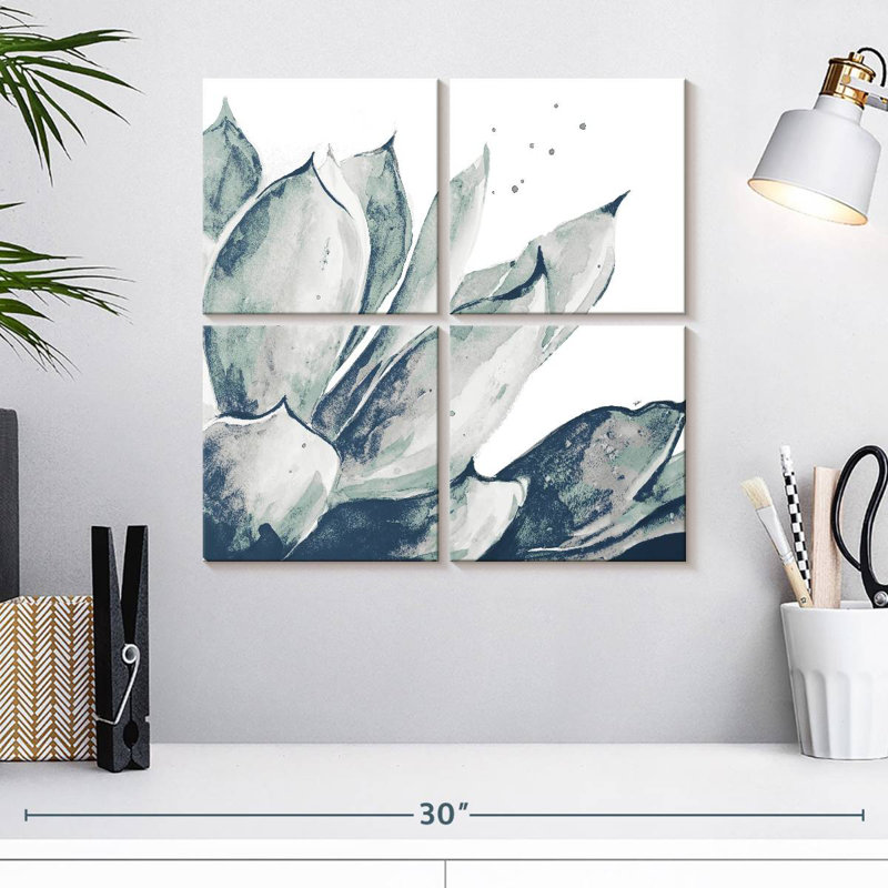 Agave bleu Harnek sur blanc II, H 18 po x l 18 po