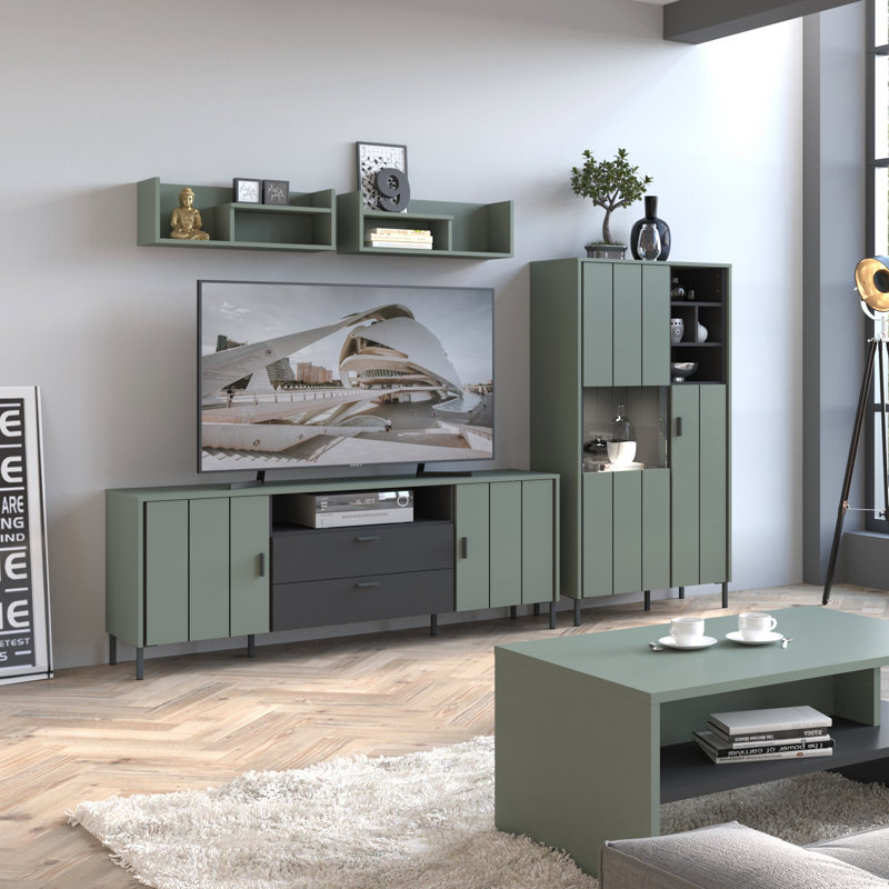 Arlissa Unfinished TV Stand, Green/Grey, 173cm