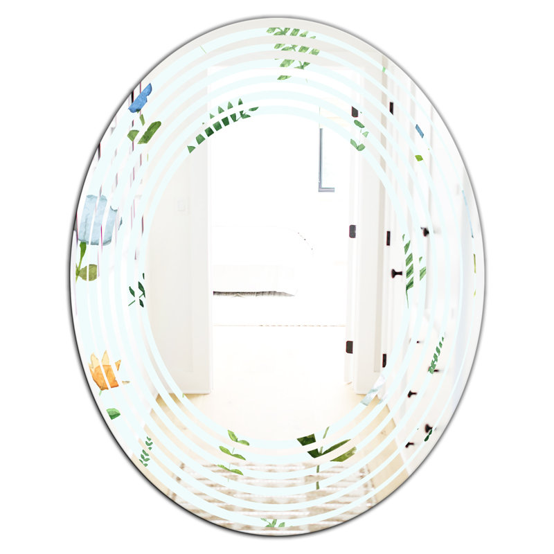 Miroir mural Wave Floral, H 31,5 po x l 23,7 po