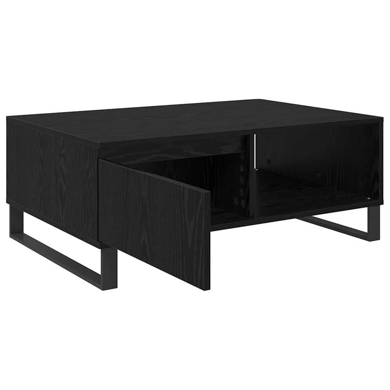 Coffee Table with Storage, Black Oak