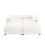Élégant canapé à 2 places en chenille avec 2 sièges de rangement pour repose-pieds, dossier cylindrique et accoudoirs, causeuse moderne en tissu avec espace de rangement caché-872948503