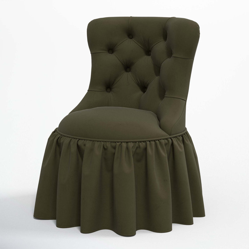 Chaise d'appoint rembourrée Minnie, Velours classique Loden