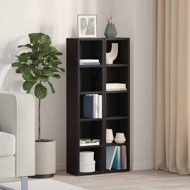 CD Multimedia Storage Rack, Black Oak