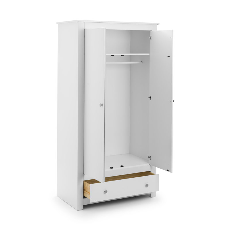 Payeur 2 Door Solid Wood Wardrobe, White