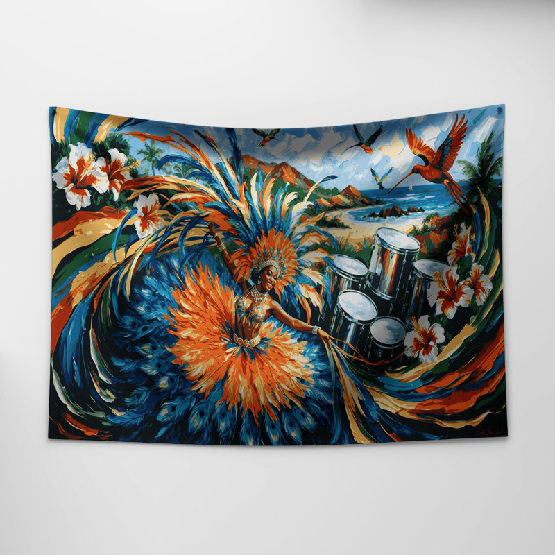 Tapisserie «Cities» Trinité-et-Tobago, 88 po x 104 po