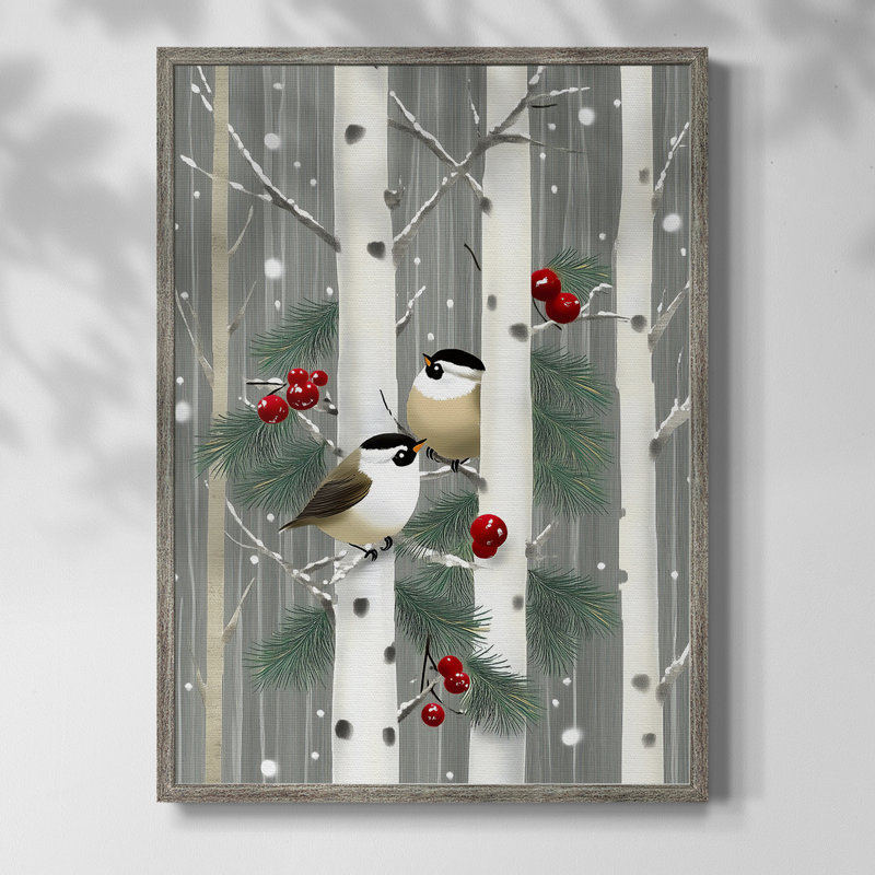 «Christmas Holiday», reproduction d'art encadrée C - bois massif, H 11 po x l 9 po