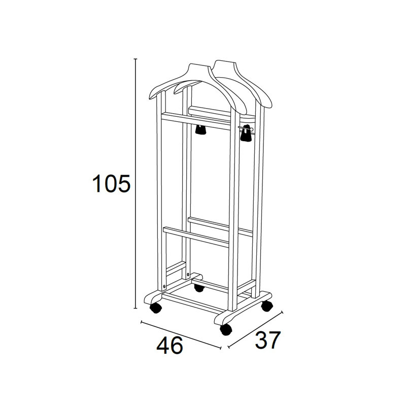 Hobner Solid Wood Freestanding Valet Stand, White