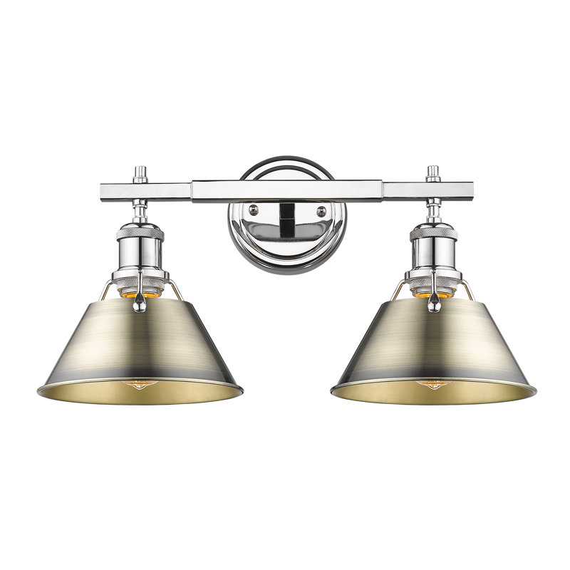 Weatherford 2 - Light Dimmable Vanity Light, Chrome, Aged Brass
