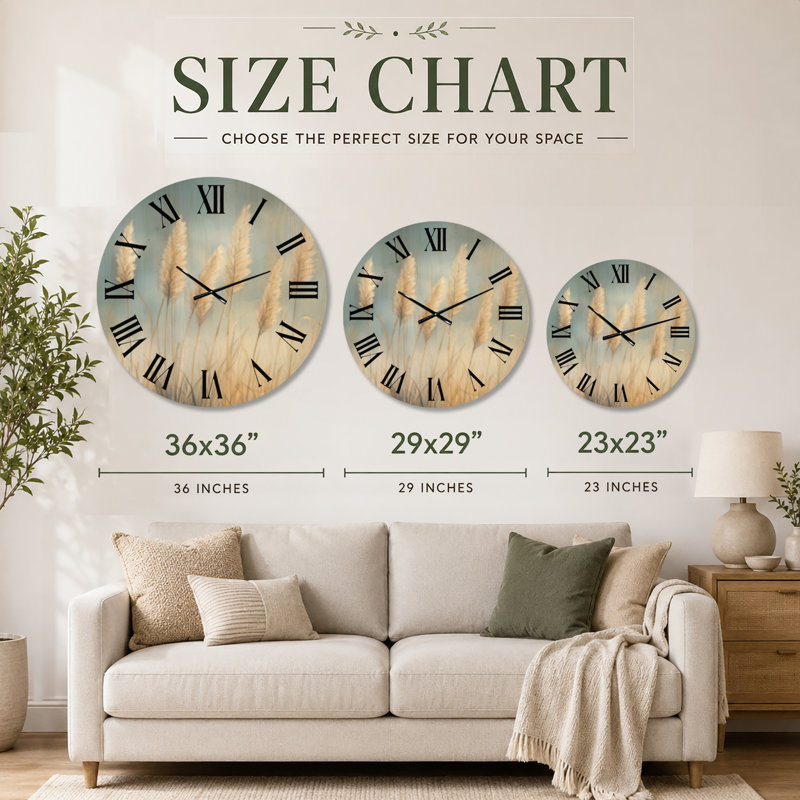 Solid Wood Analogue Wall Clock, Très grand