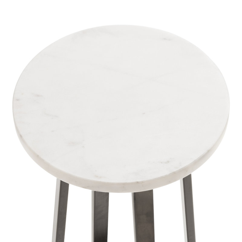 Table de salon Etta Avenue Fabianna, Blanc, Argent argent