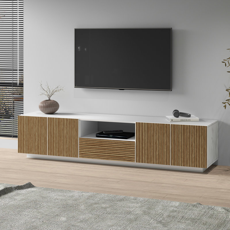 Amarchand TV Stand for TVs up to 88", Brown/White