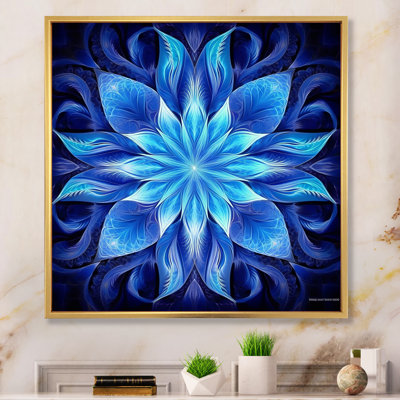 «Turquoise and White Fractal Flowers VII», reproduction sur toile