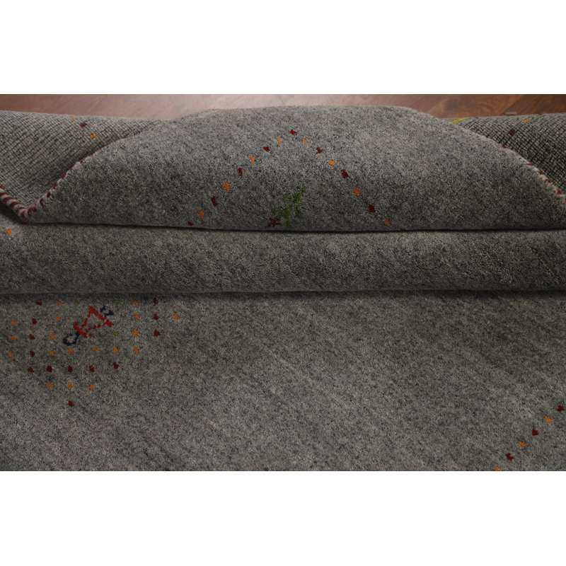 Tapis tribal gris Gabbeh 5 x 8 po