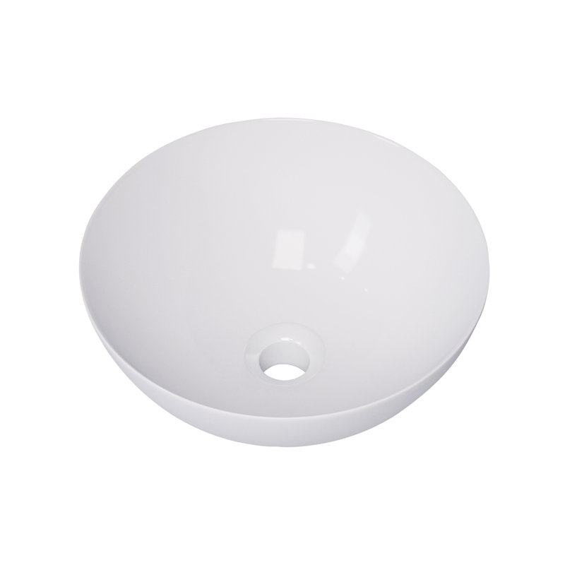 Gerber Cymira 15 po Lavabo de salle de bain rond, lavabo en céramique en argile réfractaire émaillée blanche au-dessus du comptoir, cuve d'évier moderne transitionnelle