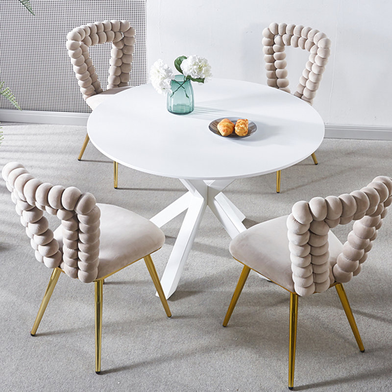 Fauteuil à dossier confortable avec tissu et cadre dorés pour le salon, café rembourré avec pieds thermolaqués, 2, Beige