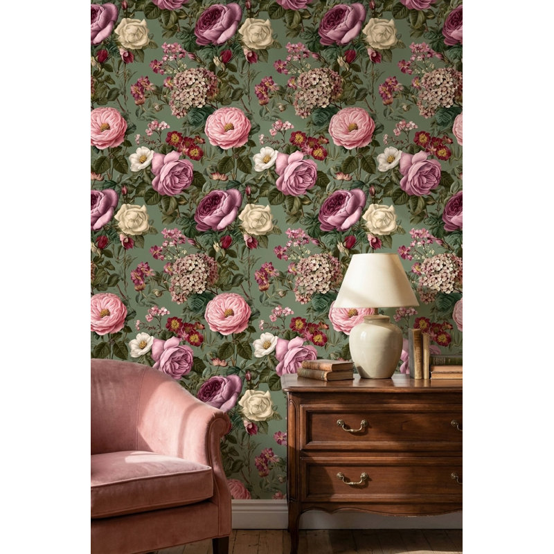 Adhésif mural rétro amovible floral Mute
