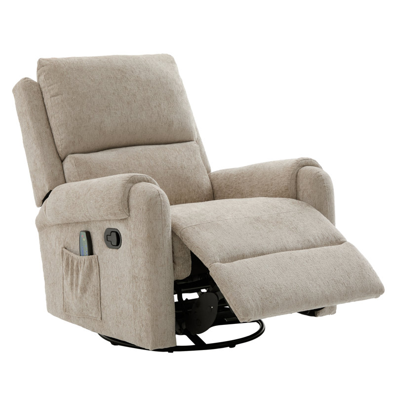 Fauteuil inclinable manuel multifonctionnel, rembourré en chenille, chaise berçante moderne avec rangement pour le salon et la chambre de bébé