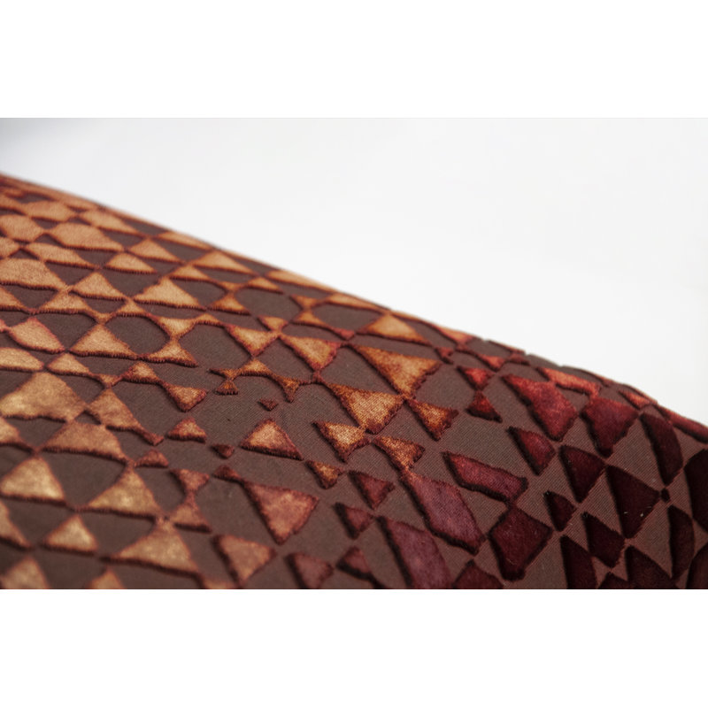 Triangles Square Velvet Pillow Cover & Insert, 20" x 20", Paprika