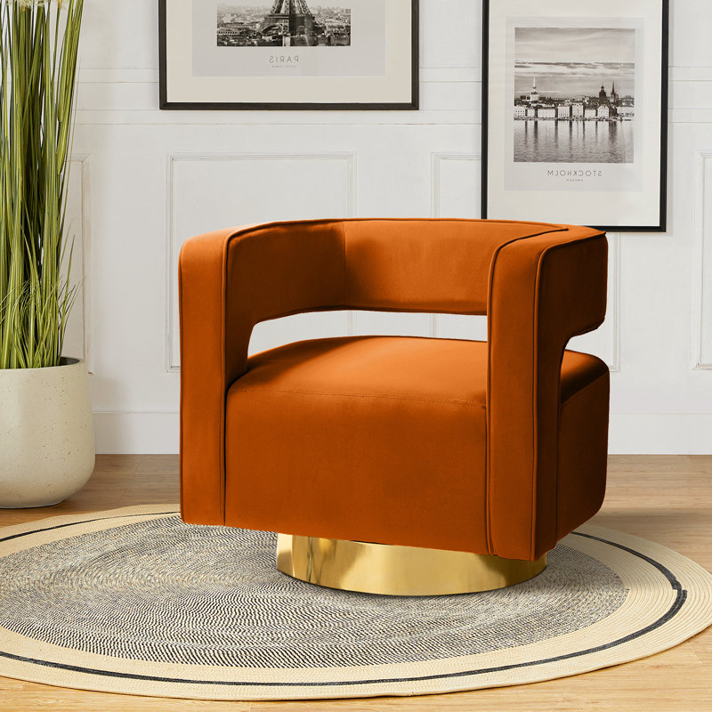 Mercer41 Alson 29.5'' Wide Velvet Swivel Barrel Chair & Reviews | Wayfair
