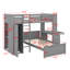 Lit mezzanine simple avec tablettes, bureau et garde-robe-1955257317