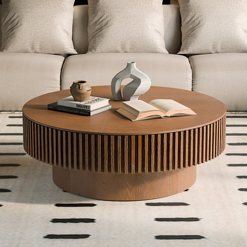 39'' Round Coffee Table with Storage