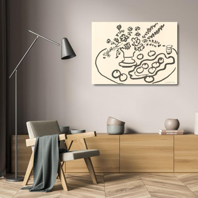 Nature morte avec vase de fleurs et assiette de fruits MCG-M978