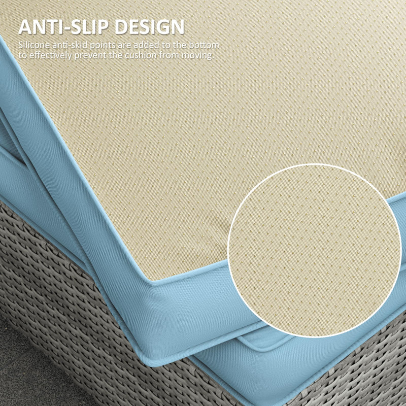 Ensemble de coussins de patio modulaire pour 3 sièges Wynee 9Pcs, Bleu clair