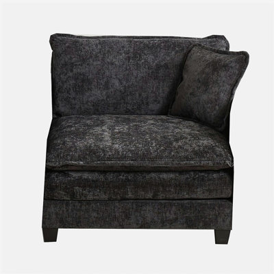 Canapé Cloud à une place (les accoudoirs ne sont pas inclus), canapé modulaire moderne, pour le salon, la chambre à coucher et les appartements, coussin de siège rembourré à double couche confortable, tissu chenille respirant, noir