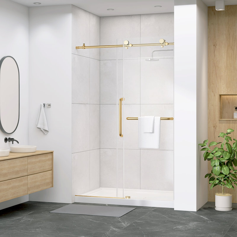 Porte de douche coulissante simple sans cadre 50 po - l 54 po x H 75 po H