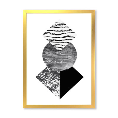Feuille de palmier tropical avec formes géométriques abstraites I - impression sur toile