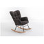 Fauteuil oscillant berçant Modern en tissu avec dossier capitonné, gris foncé