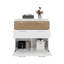 Armoire de rangement en chêne blanc et naturel avec tiroirs